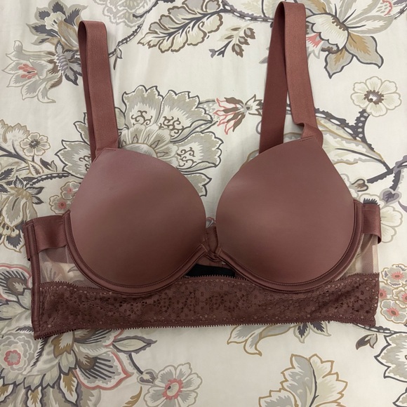 Victoria's Secret Other - Victoria’s Secret Elegant Mauve Lace Very Sexy Push-up Bra Size 36B Padded Mesh